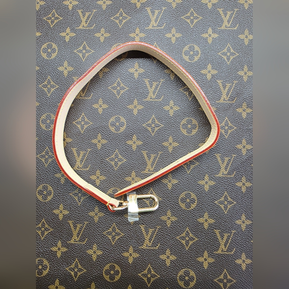 Louis Vuitton Red and Tan Leather Strap Extender...